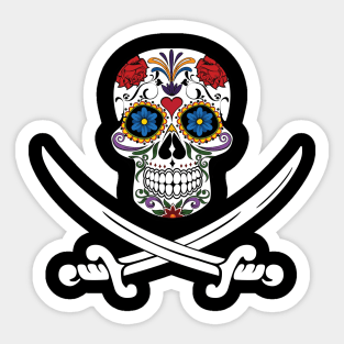 Mexican Skull Pirate Flag Sticker